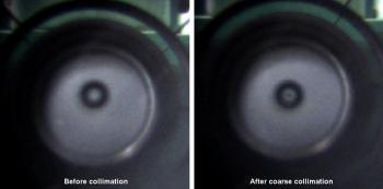 Coarse collimation using the tool in the visual back.