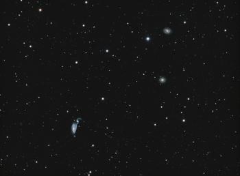 NGC 5395/5394 as imaged in April 2026 using the SkyWatcher Esprit 150ED and ZWO ASI1600MM Pro Cool.