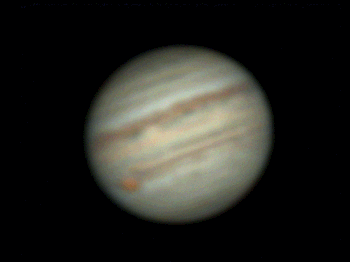 Animation of Jupiter as imaged on 25 June 2019.