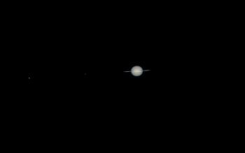 Titan, Rhea and Saturn as imaged on 30 September 2025 around 21:28UTC.
