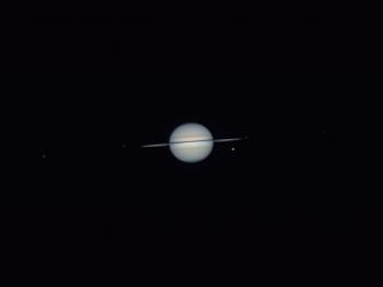 Saturn with Rhea, Tethys, Titan, Janus & Epimedeus, Enceladus and Dione, imaged on 13 October 2025.
