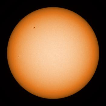 The sun as imaged on 10 May 2021 around 12:11 UTC in white-light.