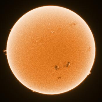 Detail of the sun as imaged on 9 September 2021 around 09:56 UTC using the Lunt LS80THA @ f/7.