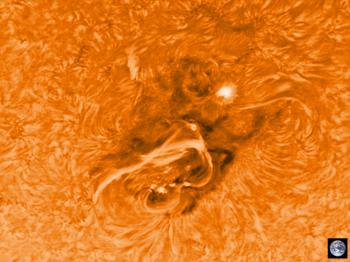A close-up of active region AR2887 as imaged on 28 October at around 10:53UTC.